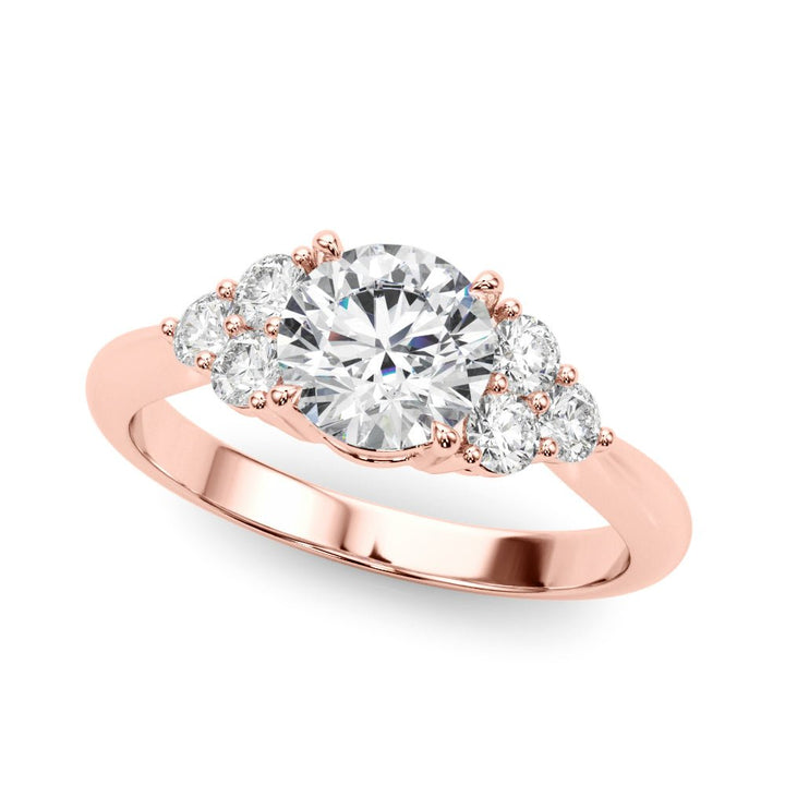 1.00CT 14K Round Brilliant Multi Stone Low Set Diamond Ring Design - Luxury Rings - Design Jewellers Edmonton