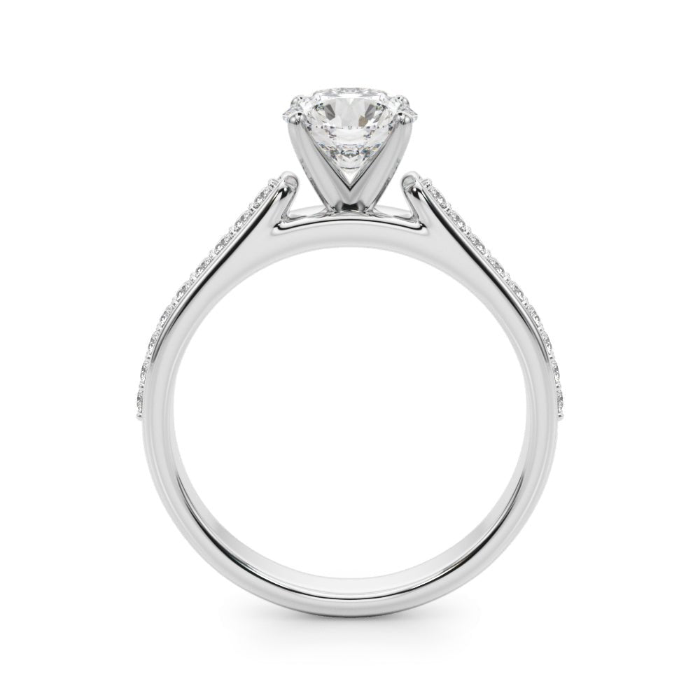 1.00CT 14K Round Brilliant With Side Diamonds On The Shoulders - Luxury Rings - Design Jewellers Edmonton