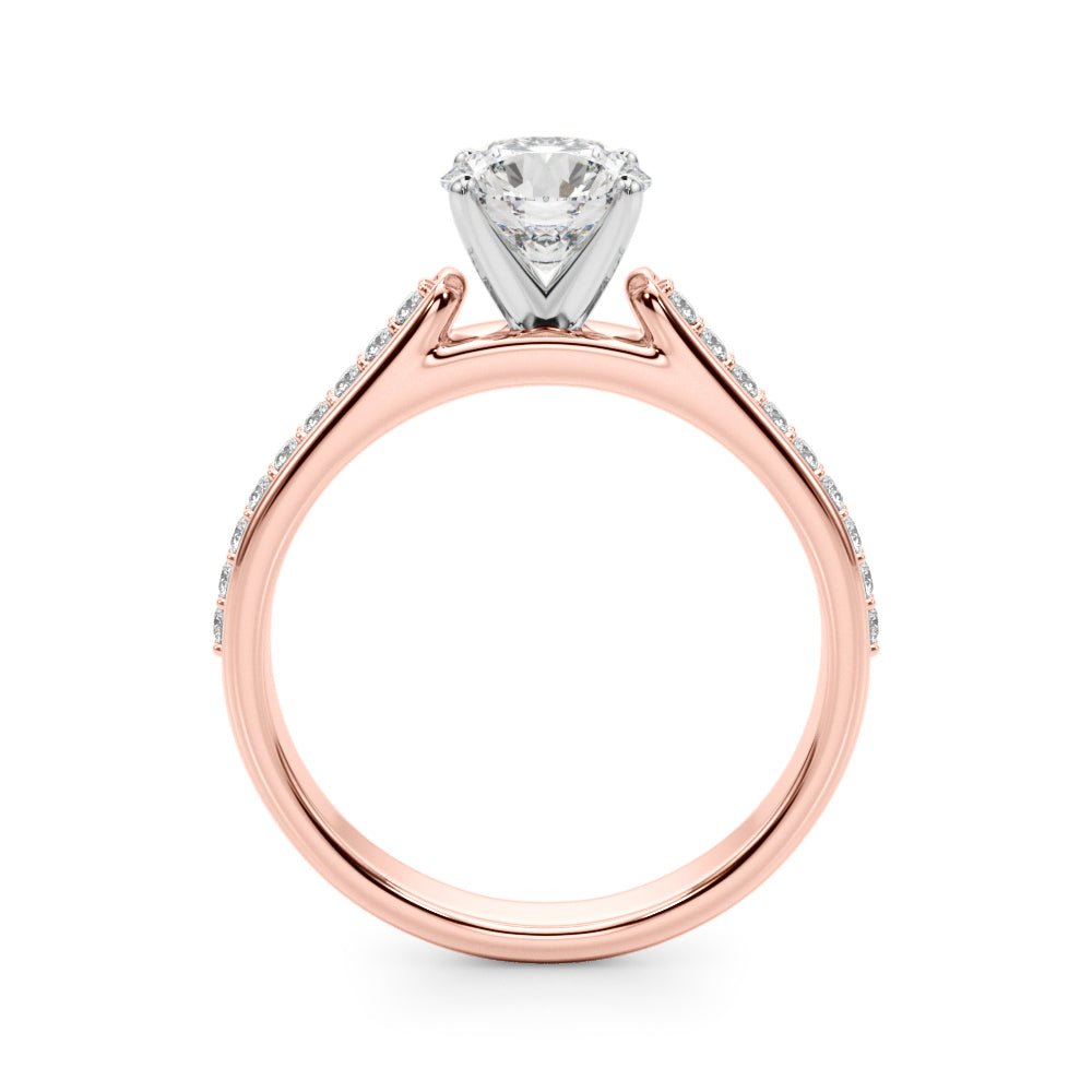 1.00CT 14K Round Brilliant With Side Diamonds On The Shoulders - Luxury Rings - Design Jewellers Edmonton