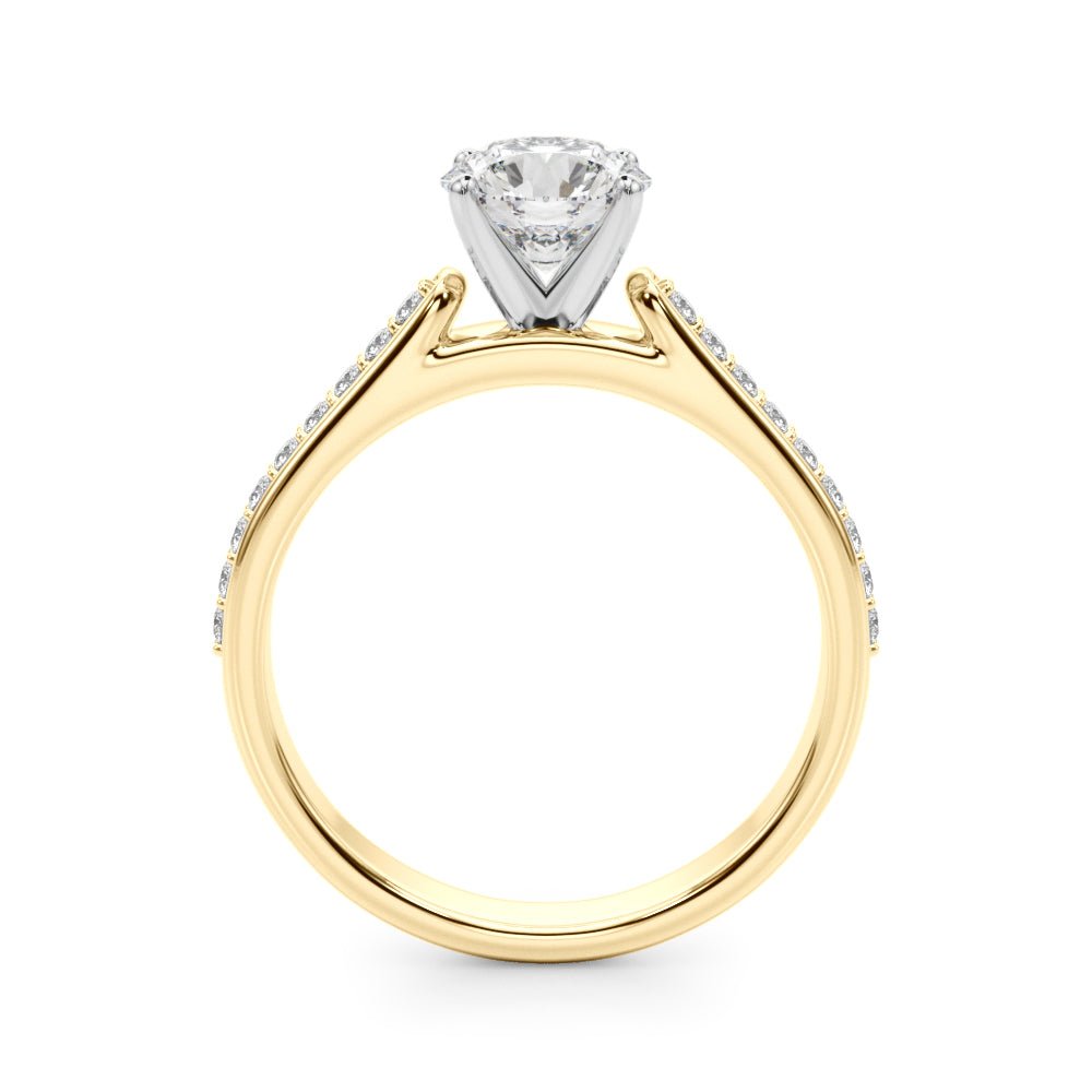 1.00CT 14K Round Brilliant With Side Diamonds On The Shoulders - Luxury Rings - Design Jewellers Edmonton