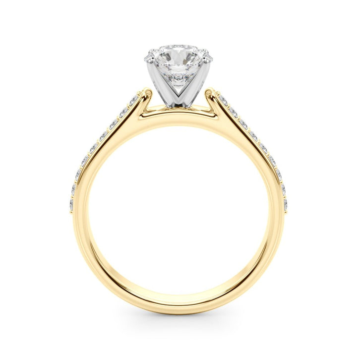 1.00CT 14K Round Brilliant With Side Diamonds On The Shoulders - Luxury Rings - Design Jewellers Edmonton