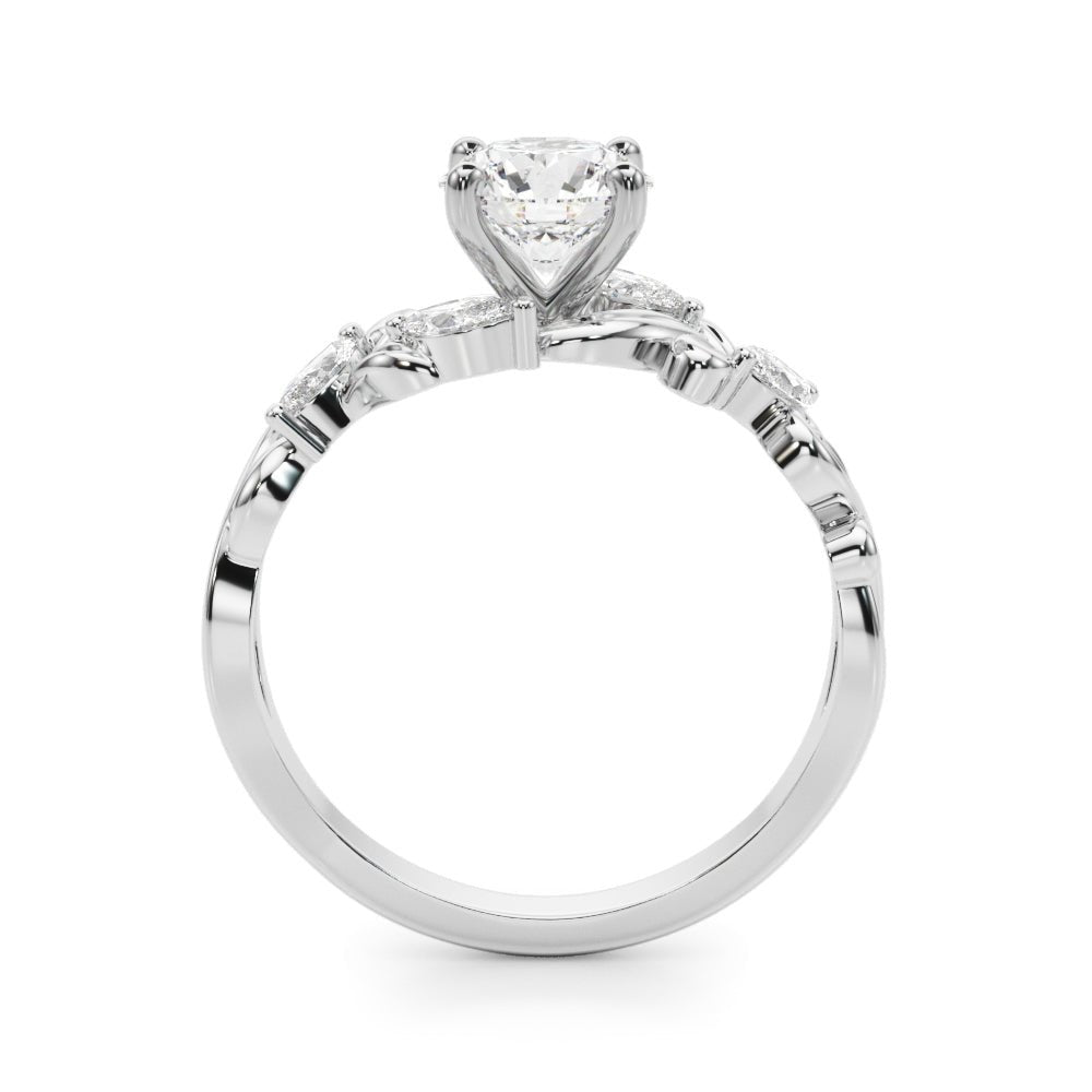 1.00CT 14K Round Cut Diamond Engagement Ring Accented With Marquise Sidestones - Luxury Rings - Design Jewellers Edmonton