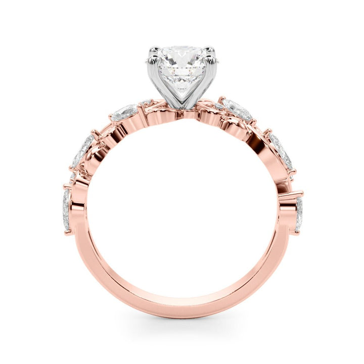 1.00CT 14K Round Cut Diamond Engagement Ring Accented With Marquise Sidestones - Luxury Rings - Design Jewellers Edmonton