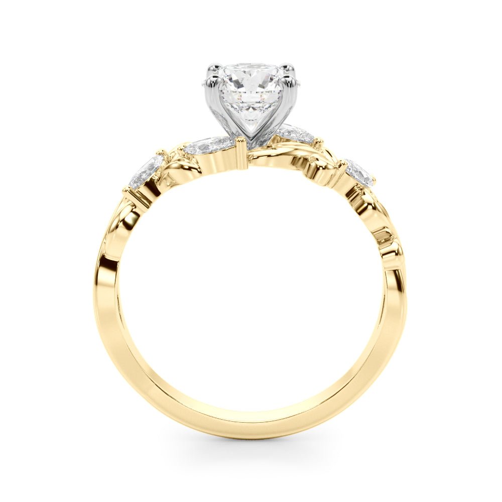 1.00CT 14K Round Cut Diamond Engagement Ring Accented With Marquise Sidestones - Luxury Rings - Design Jewellers Edmonton