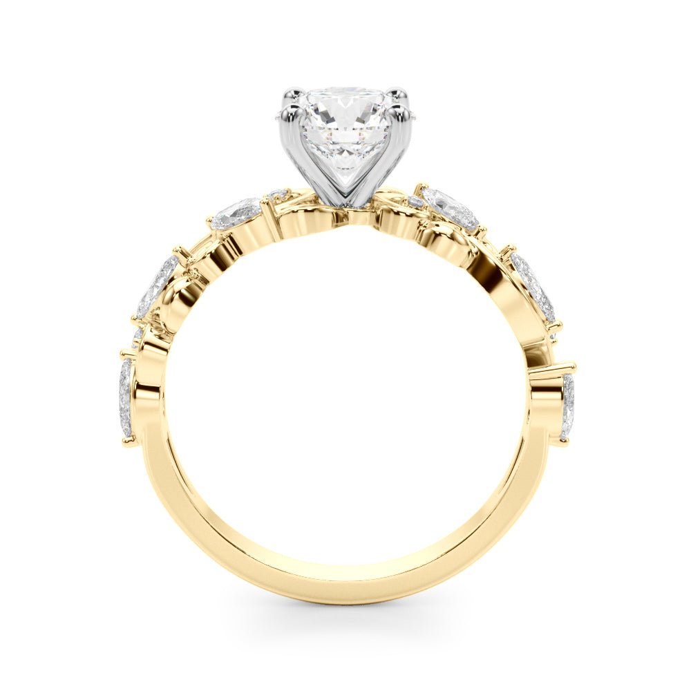 1.00CT 14K Round Cut Diamond Engagement Ring Accented With Marquise Sidestones - Luxury Rings - Design Jewellers Edmonton