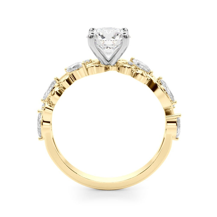 1.00CT 14K Round Cut Diamond Engagement Ring Accented With Marquise Sidestones - Luxury Rings - Design Jewellers Edmonton