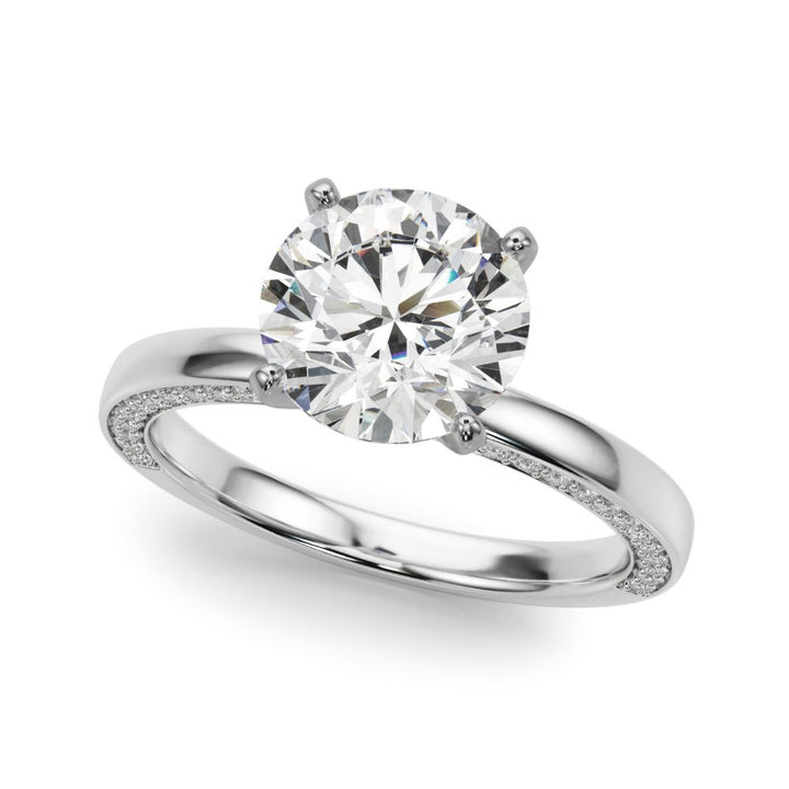 1.00CT 14K Solitaire with Additional Round Side Diamonds - Engagement rings - Design Jewellers Edmonton