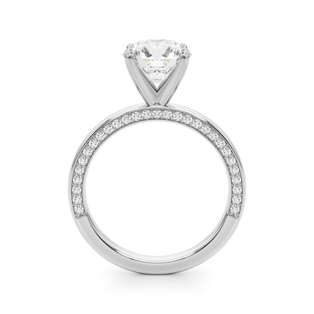 1.00CT 14K Solitaire with Additional Round Side Diamonds - Engagement rings - Design Jewellers Edmonton