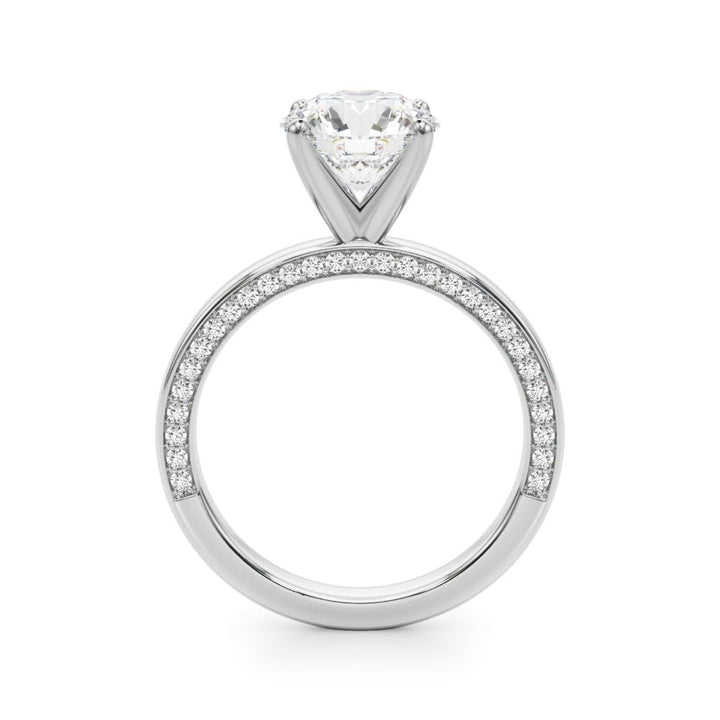 1.00CT 14K Solitaire with Additional Round Side Diamonds - Engagement rings - Design Jewellers Edmonton
