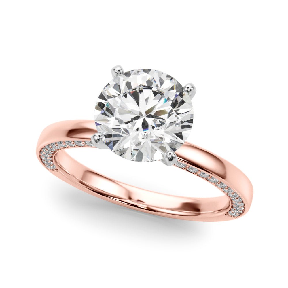 1.00CT 14K Solitaire with Additional Round Side Diamonds - Engagement rings - Design Jewellers Edmonton
