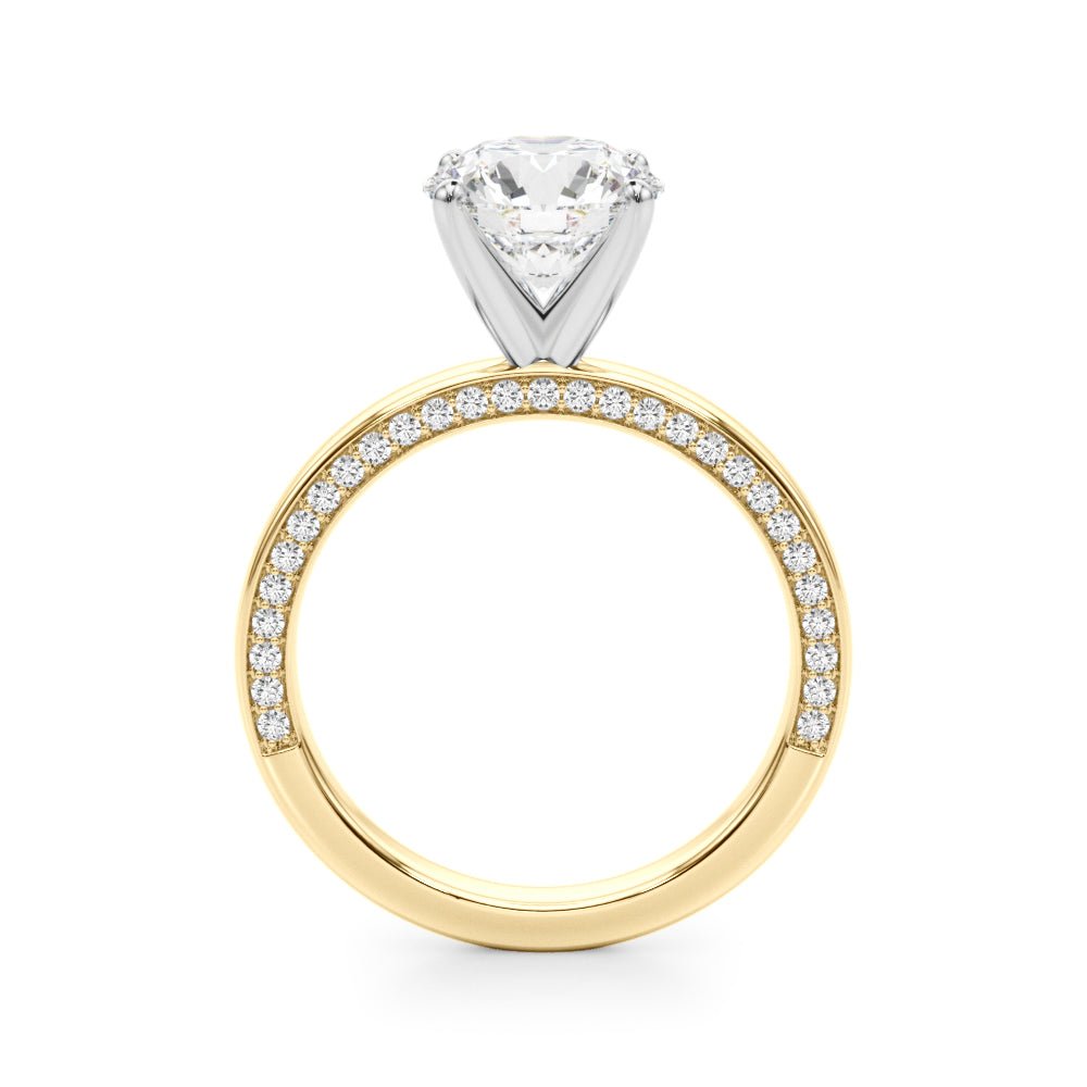 1.00CT 14K Solitaire with Additional Round Side Diamonds - Engagement rings - Design Jewellers Edmonton