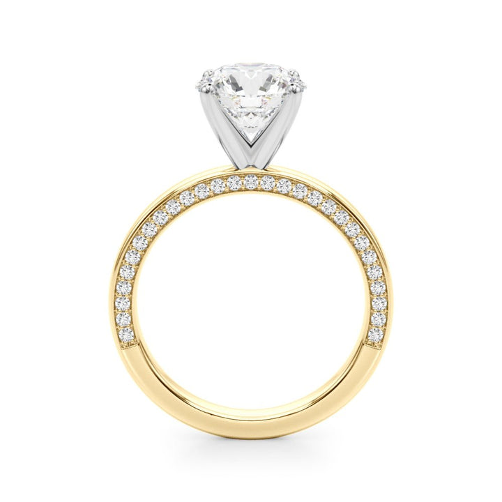1.00CT 14K Solitaire with Additional Round Side Diamonds - Engagement rings - Design Jewellers Edmonton