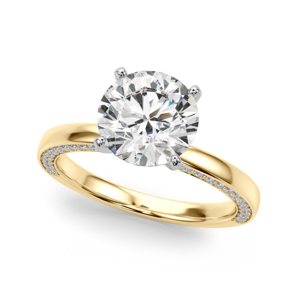 1.00CT 14K Solitaire with Additional Round Side Diamonds - Engagement rings - Design Jewellers Edmonton