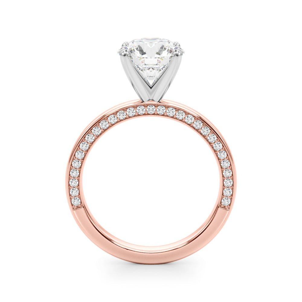 1.00CT 14K Solitaire with Additional Round Side Diamonds - Engagement rings - Design Jewellers Edmonton