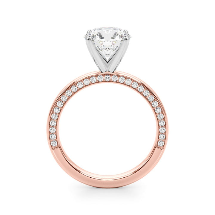 1.00CT 14K Solitaire with Additional Round Side Diamonds - Engagement rings - Design Jewellers Edmonton