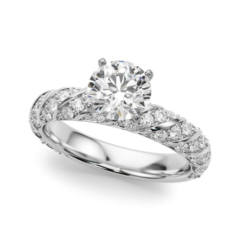 1.00CT 14K  Twisted Design Shank Diamond Ring