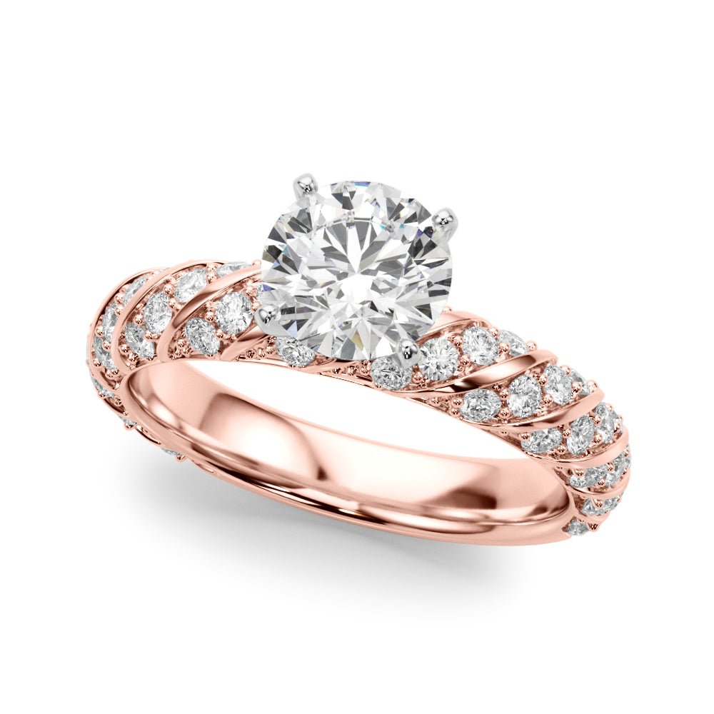 1.00CT 14K Twisted Design Shank Diamond Ring - Engagement rings - Design Jewellers Edmonton