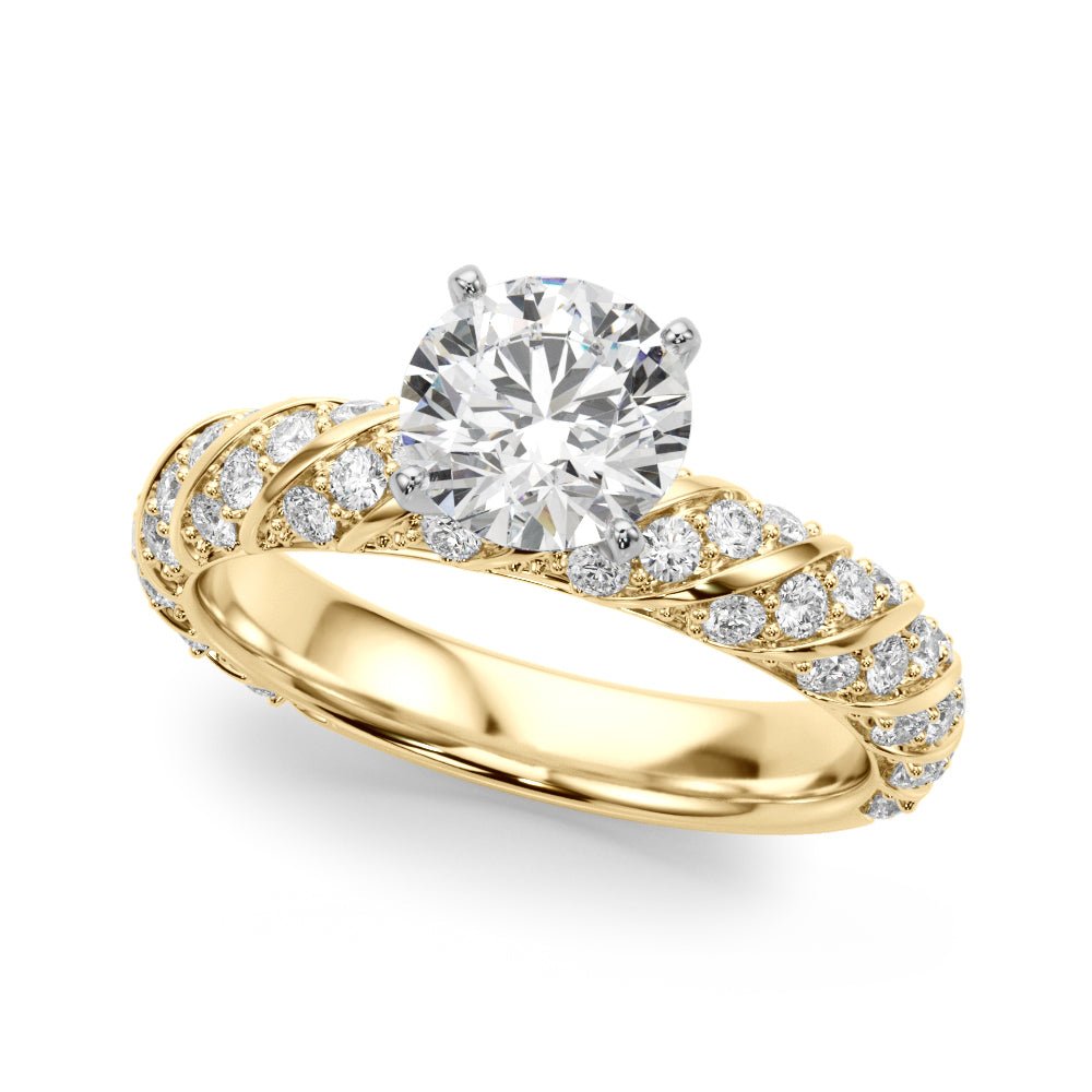 1.00CT 14K Twisted Design Shank Diamond Ring - Engagement rings - Design Jewellers Edmonton