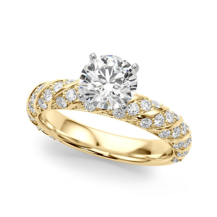 1.00CT 14K Twisted Design Shank Diamond Ring - Engagement rings - Design Jewellers Edmonton