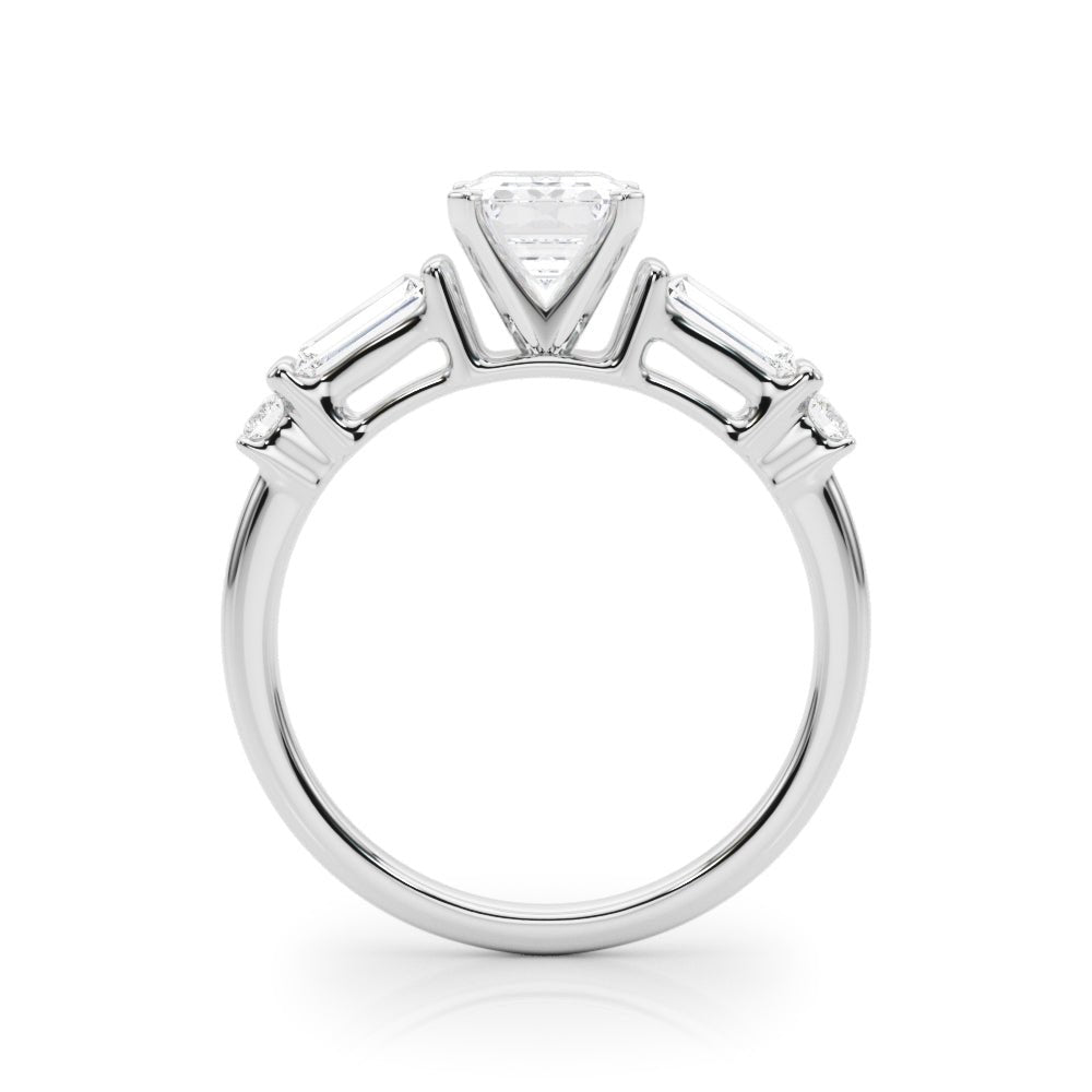 1.00ct. Emerald Cut Engagement Ring With Baguette Cut Diamonds - Luxury Rings - Design Jewellers Edmonton