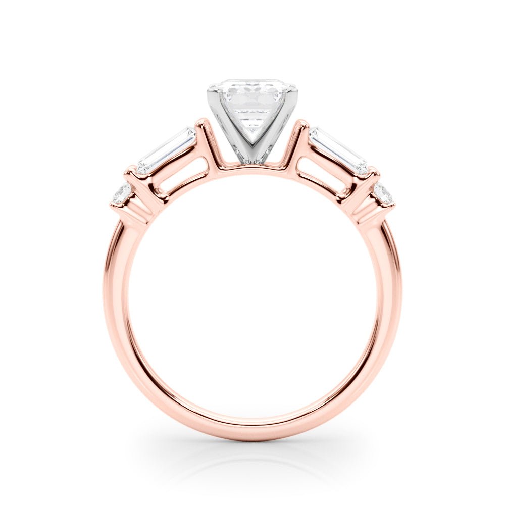 1.00ct. Emerald Cut Engagement Ring With Baguette Cut Diamonds - Luxury Rings - Design Jewellers Edmonton