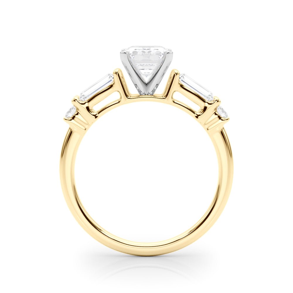 1.00ct. Emerald Cut Engagement Ring With Baguette Cut Diamonds - Luxury Rings - Design Jewellers Edmonton