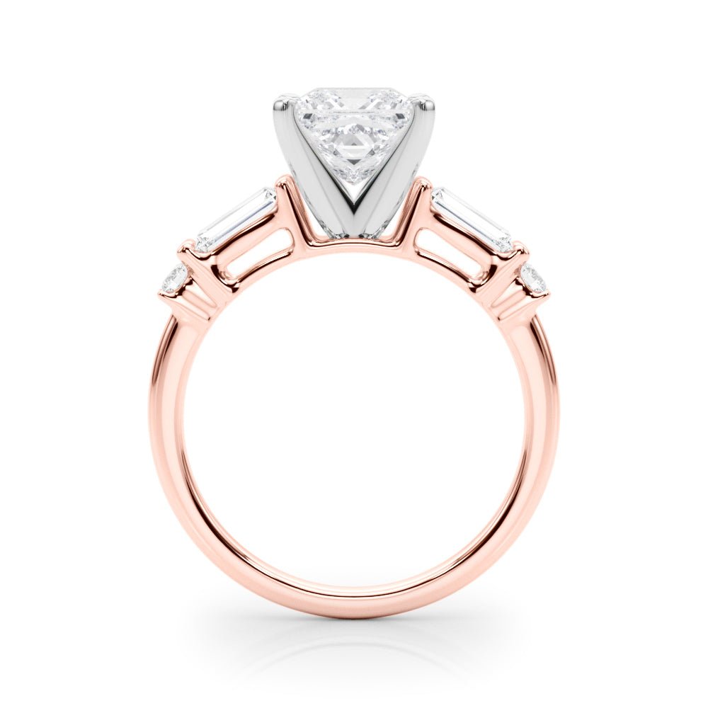 1.00ct. Princess Cut Engagement Ring With Baguette Cut Diamonds - Luxury Rings - Design Jewellers Edmonton