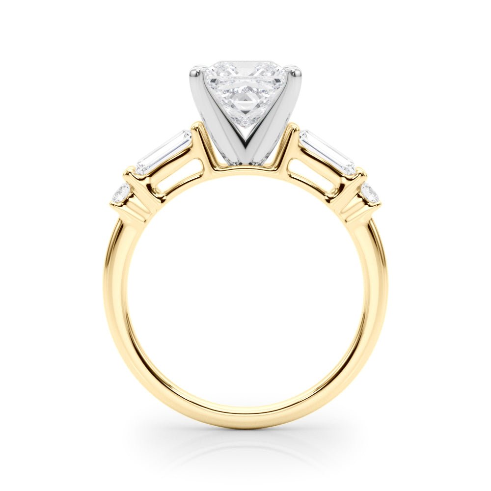 1.00ct. Princess Cut Engagement Ring With Baguette Cut Diamonds - Luxury Rings - Design Jewellers Edmonton