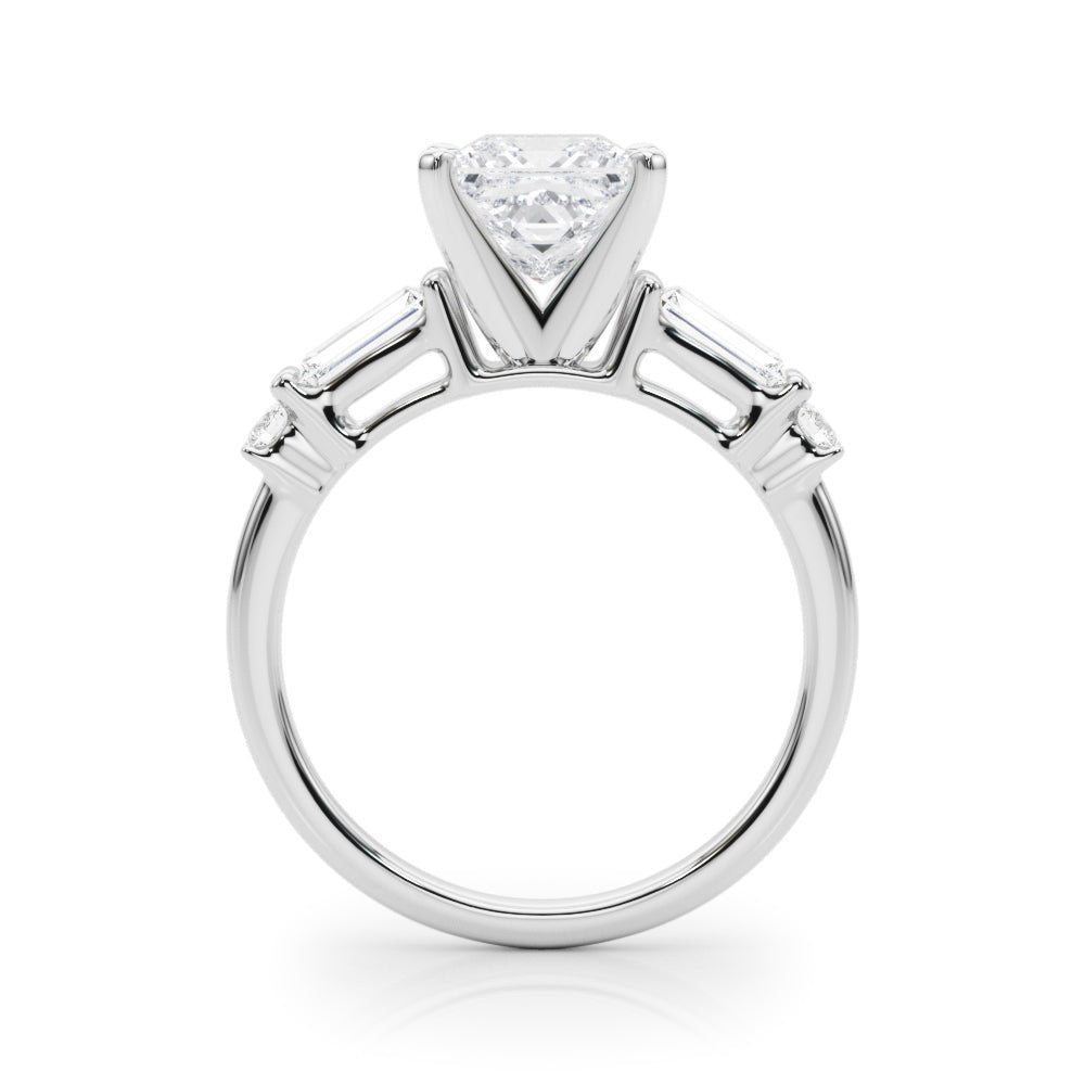 1.00ct. Princess Cut Engagement Ring With Baguette Cut Diamonds - Luxury Rings - Design Jewellers Edmonton