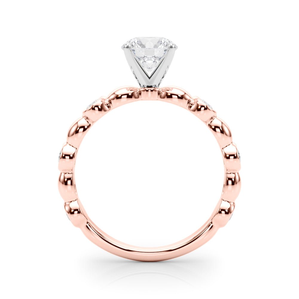 1.00ct.Round Cut Engagement Ring With Bezel Set Sidestones - Luxury Rings - Design Jewellers Edmonton