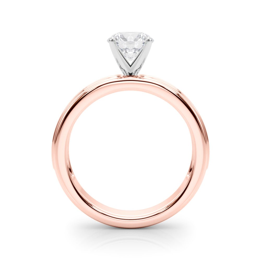 1.00ct.Round Cut Engagement Ring With Channel Set Diamonds In a Wide Band Design - Luxury Rings - Design Jewellers Edmonton