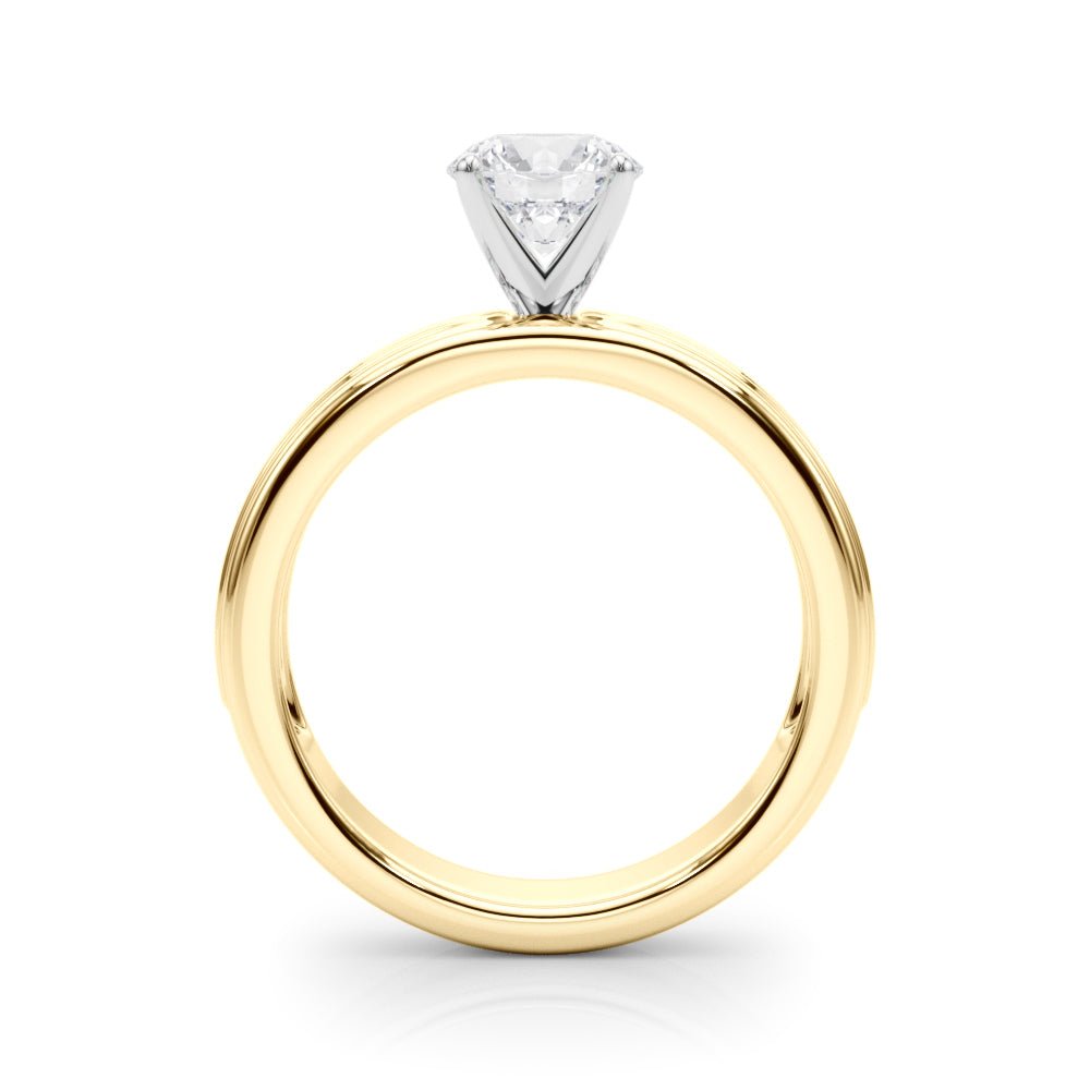 1.00ct.Round Cut Engagement Ring With Channel Set Diamonds In a Wide Band Design - Luxury Rings - Design Jewellers Edmonton