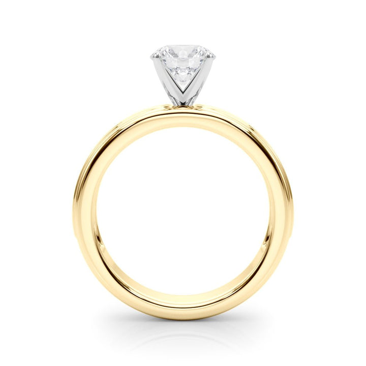 1.00ct.Round Cut Engagement Ring With Channel Set Diamonds In a Wide Band Design - Luxury Rings - Design Jewellers Edmonton