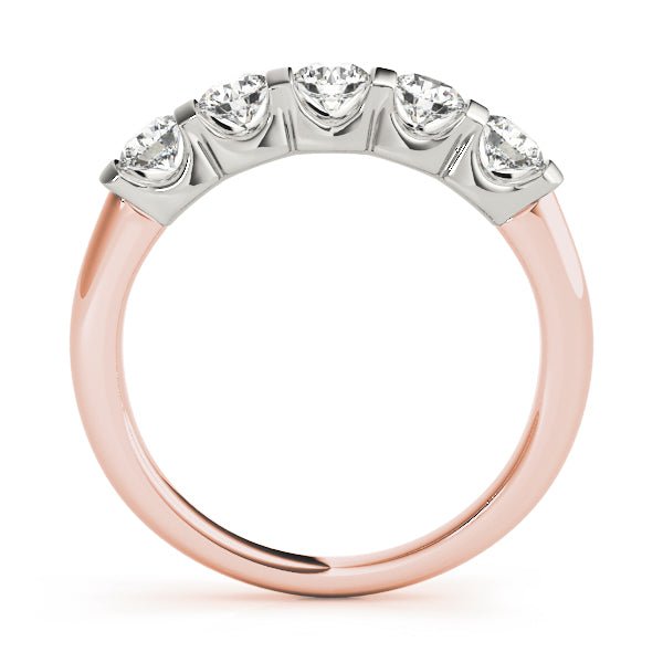 1.00CTW 14K Gold 5 Stone Diamond Rounded Bar Set Gold Band - Diamond Ring - Design Jewellers Edmonton