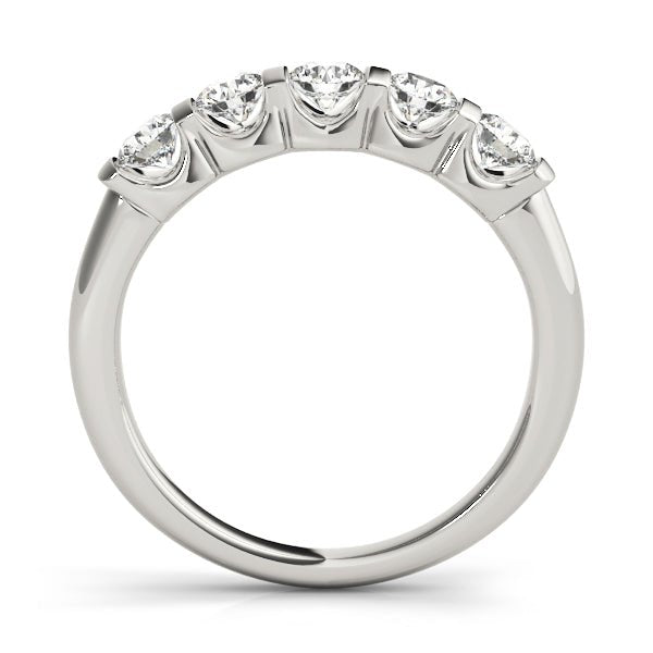 1.00CTW 14K Gold 5 Stone Diamond Rounded Bar Set Gold Band - Diamond Ring - Design Jewellers Edmonton