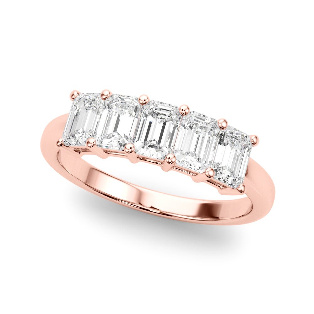 1.00CTW 14K Gold 5 Stone Emerald Cut Diamond Band - Diamond Ring - Design Jewellers Edmonton