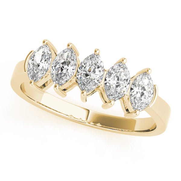 1.00CTW 14K Gold 5 Stone Marquise Cut Diamond Band - Diamond Ring - Design Jewellers Edmonton