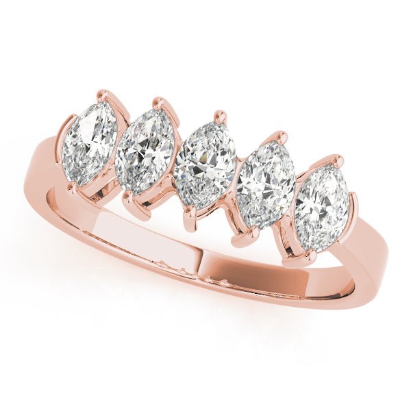 1.00CTW 14K Gold 5 Stone Marquise Cut Diamond Band - Diamond Ring - Design Jewellers Edmonton