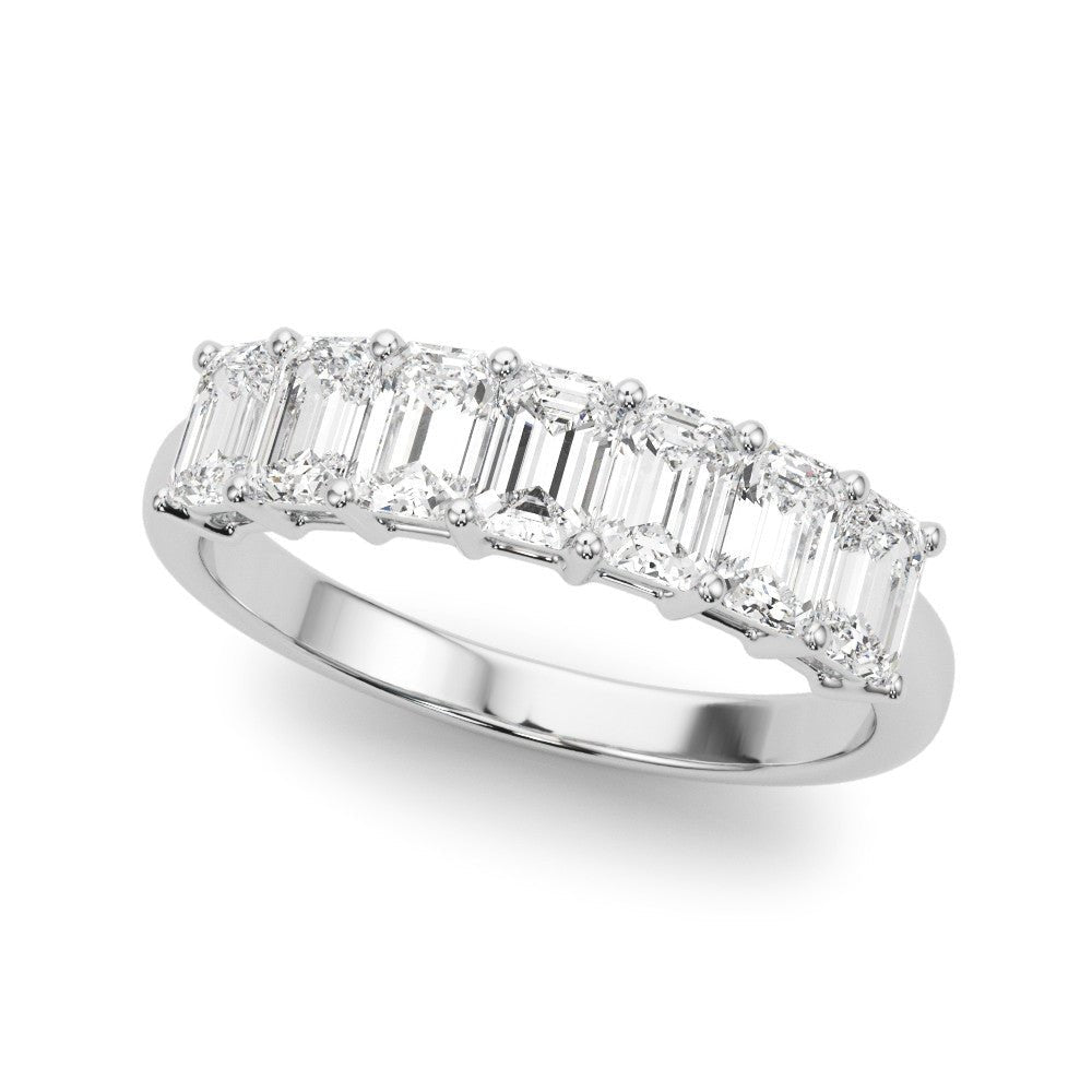1.00CTW 14K  Gold 7 Stone Emerald Cut Diamond Band