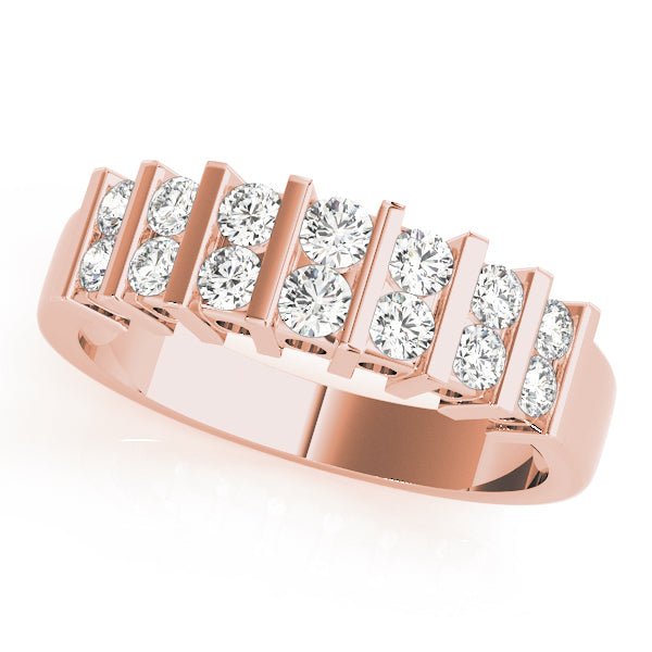 1.00CTW 14K Gold Double Row Bar Set Diamond Band - Diamond Ring - Design Jewellers Edmonton