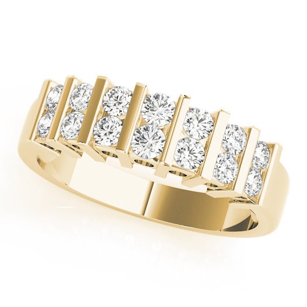 1.00CTW 14K Gold Double Row Bar Set Diamond Band - Diamond Ring - Design Jewellers Edmonton