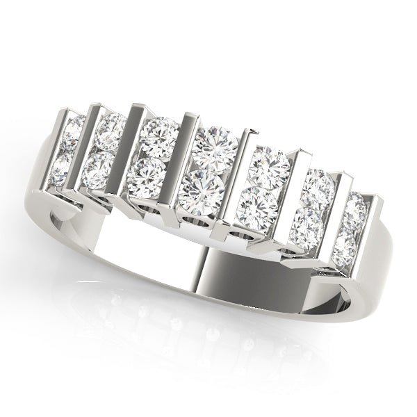 1.00CTW 14K Gold Double Row Bar Set Diamond Band - Diamond Ring - Design Jewellers Edmonton