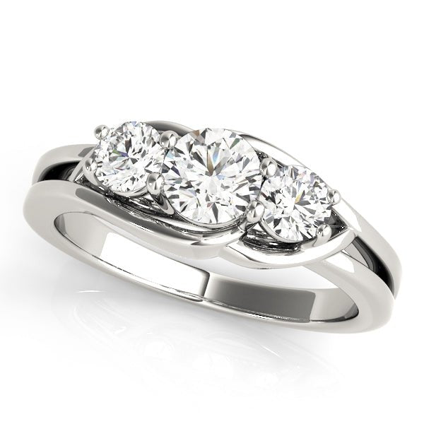 1.00CTW 14K Gold Ladies 3 Stone Past, Present, Future Round Brilliant Cut Diamond Ring - Past, Present, Future - Design Jewellers Edmonton
