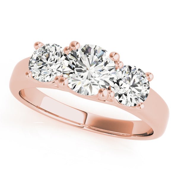 1.00CTW 14K Gold Ladies 3 Stone Past, Present, Round Brilliant Cut Diamond Ring - Past, Present, Future - Design Jewellers Edmonton