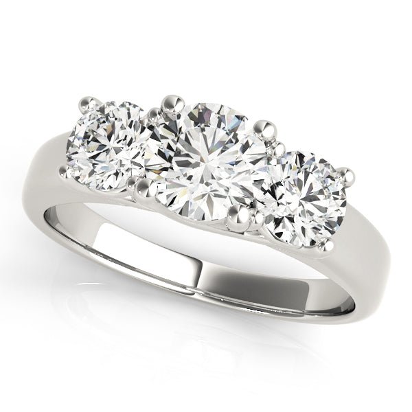 1.00CTW 14K Gold Ladies 3 Stone Past, Present, Round Brilliant Cut Diamond Ring - Past, Present, Future - Design Jewellers Edmonton