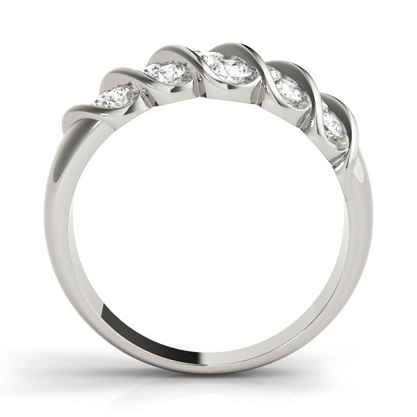 1.00CTW 14K Gold Multi Row Angle Set Round Brilliant Diamond Band - Diamond Ring - Design Jewellers Edmonton