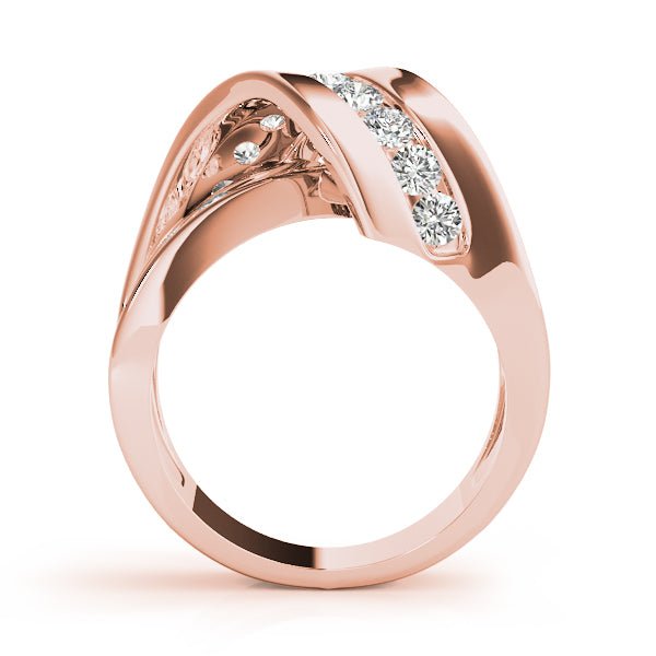 1.00CTW 14K Gold Multi Row Crossover Design Band Design - Past, Present, Future - Design Jewellers Edmonton