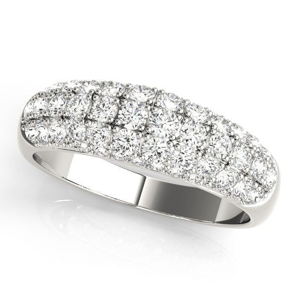 1.00CTW 14K Gold Multi - Row Pave Diamond Band With A Rounded Design - Diamond Ring - Design Jewellers Edmonton