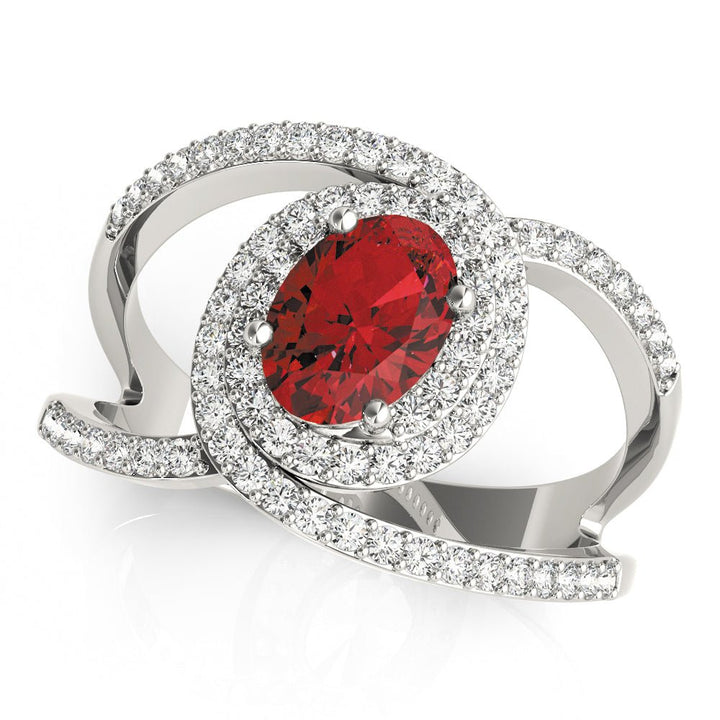 1.03CT Double Halo Oval Shape Ring - Engagement Ring - Design Jewellers Edmonton