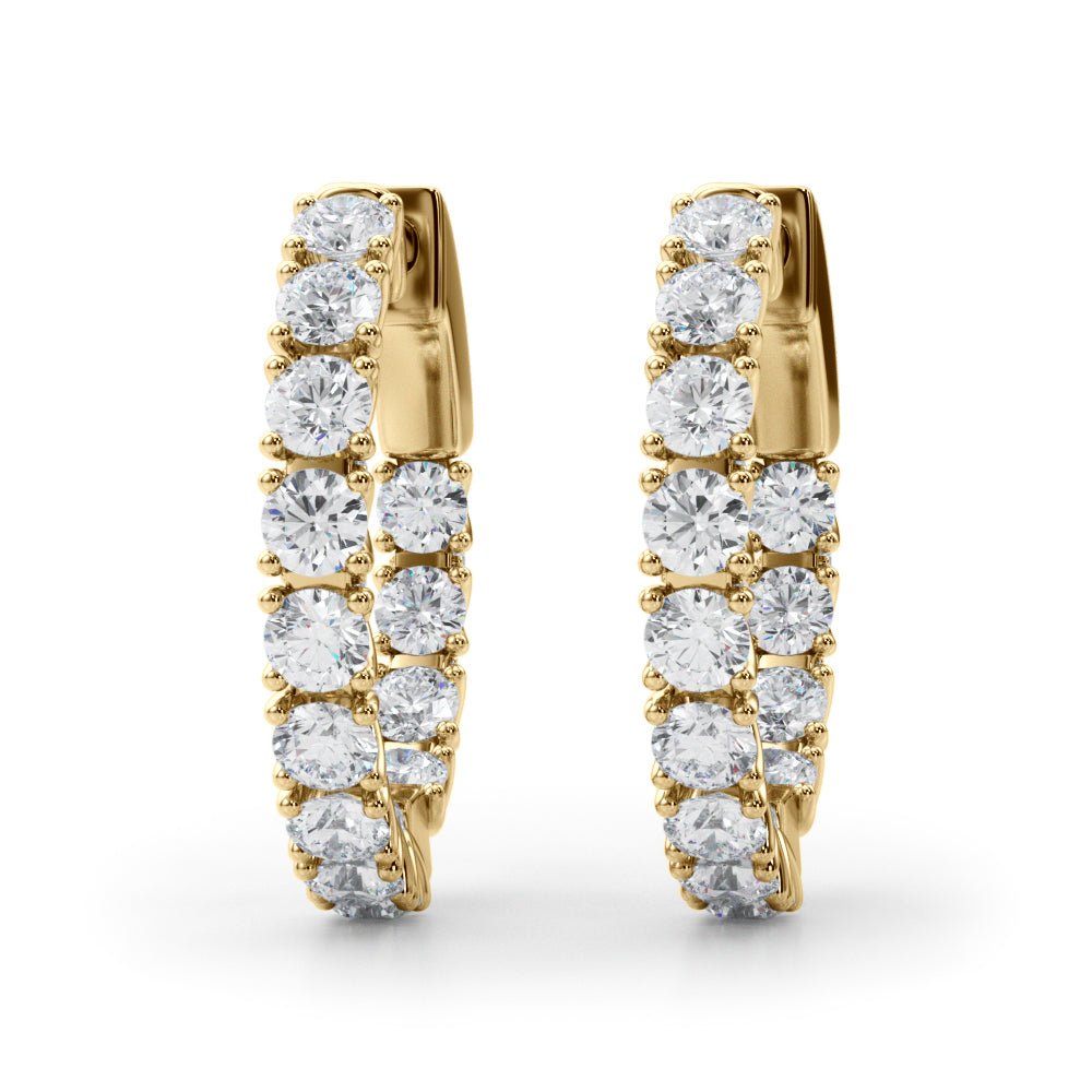 1.06CTW 14K Round Cut Inside - Out Diamond Hoop Earrings - Hoop Earrings - Design Jewellers Edmonton